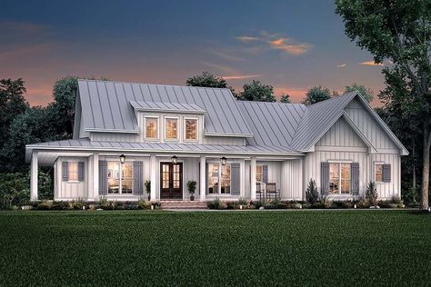 Country, Craftsman, Farmhouse Plan with 2395 Sq. Ft., 3 Bedrooms, 3 Bathrooms, 2 Car Garage Picture 5 Farmhouse House Plans, Farmhouse Exteriors, Angled Garage, Three Bed, Porch House, Spec House, Ranch Ideas, Wraparound Porch, Shed Dormer