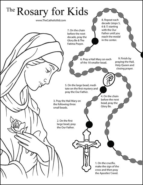 How to Pray the Rosary for Kids - TheCatholicKid.com Rosary Instructions How To Pray, How To Do The Rosary, Rosary Lessons For Kids, Rosary Projects For Kids, How To Pray The Rosary For Beginners, Rosary Crafts For Kids Catholic, Rosary Activities For Kids, How To Pray The Rosary, Rosary For Kids