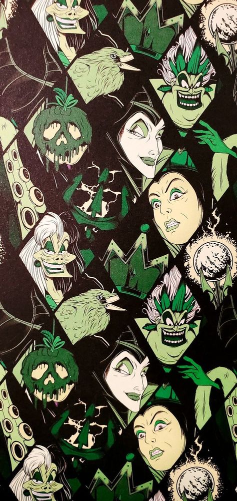 Disney Villains Collage, Disney Villains Wallpaper Iphone, Disney Villain Wallpaper Iphone, Disney Villain Wallpaper, Villainous Wallpaper, Green Halloween Wallpaper, Disney Villains Wallpaper, Disney Halloween Wallpaper, Disney Villains Aesthetic