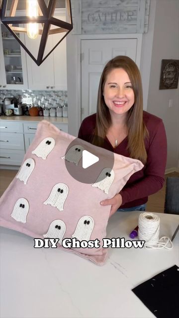 241 likes, 50 comments - youngwildmefamily on July 18, 2024: "Save and comment “BOO 👻” and I’ll send all the supplies you need to make your own ghost pillows straight to your inbox! This is such a cute way to add a spooky touch to your decor this Halloween! 🕷️ Did you know that you can shop any of our videos on LTK? Just search for YWM_Family. 🧡 🖤 #DIYHalloweenDecor #HalloweenDIY #Halloween2024 #HalloweenDecor #SpookySeason #GhostDecor". DIY, ghost, pillow, macrame, rope Macrame Ghost Pillow, Cute Halloween Room Decor Diy, Diy Halloween Pillows No Sew, Halloween Throw Pillows Diy, Kids Halloween Room Decor, Diy Halloween Decorations For Bedroom, Diy Ghost Pillow, Ghost Pillow Diy, Diy Halloween Pillow