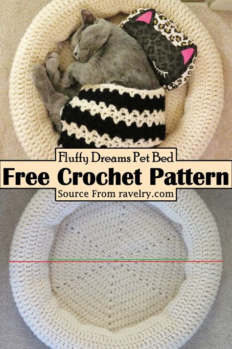 Free Cat Bed Crochet Pattern, Crochet Donut Cat Bed, Crochet Bed For Cat, Crochet Cat Pillow Free Pattern, Crochet Cat Bed Free Pattern Easy, Crochet Cat Bed Caves Free Pattern, Crochet Dog Bed Free Pattern, Crochet Cat Toys Free Pattern Easy, Crochet Cat Beds