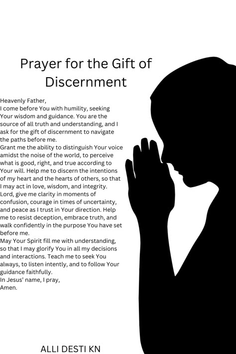 A heartfelt prayer seeking God's wisdom and guidance to discern truth, navigate uncertainty, and align decisions with His divine will. Perfect for moments when clarity, courage, and spiritual understanding are needed.#PrayerForDiscernment #GiftOfWisdom #SpiritualGuidance #FaithAndClarity #GodsWill #TruthAndUnderstanding #ChristianPrayer #WalkInFaith #HolySpiritLeadMe #PrayerLife Gift Of Discernment, Prayer For Discernment, Prayer Topics, New Years Prayer, Christian Advice, Prayers Of Encouragement, School Prayer, Prayer For Guidance, Warfare Prayers