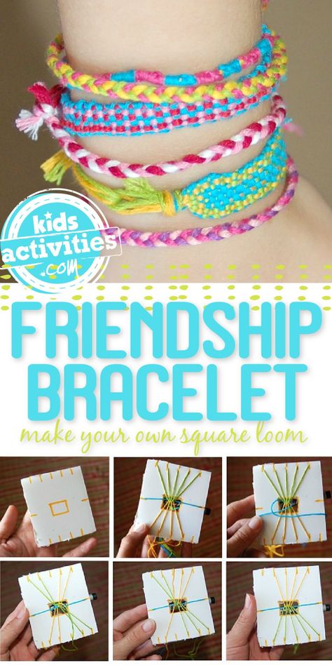 Let's Make Friendship Bracelets with Square Loom Printable | Kids Activities Blog Friendship Bracelets For Kids, Ideas For Boxes, Summer Reading 2023, Printable Kids Activities, Circle Loom, Friendship Bracelets Ideas, Bracelets For Kids, Friendship Bracelet Making, Beginner Patterns