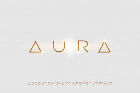 Aura, an abstract futuristic alphabet fo... | Premium Vector #Freepik #vector #abstract #technology #geometric #typography Spiritual Logo, Vintage Tarot Cards, Custom Candle Labels, Minimal Font, Aurora Design, Geometric Lion, Abstract Futuristic, Technology Theme, Study Interior Design