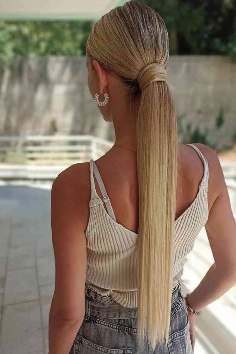 Very-Long-Blonde-Ponytail Ponytail Hairstyles Extensions, Cute Ponytail Ideas, Ponytail Haircut, Long Ponytail Hairstyles, Hairstyles Extensions, Cute Ponytail, Ponytail Ideas, Elegant Ponytail, Blonde Ponytail