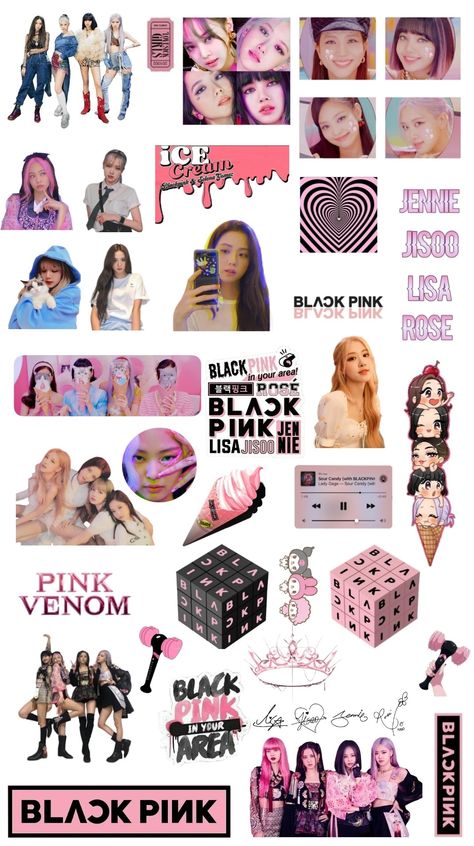 Blackpink Printable, Blackpink Stickers, Notebook Drawing, Dark Red Wallpaper, Buy Stickers, Paper Toys Template, Black And White Stickers, Black Pink Background, Scrapbook Printing