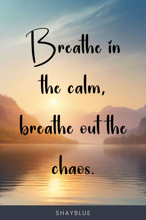 Landscape Nature photography of a sunset. the quote says “Breathe in the calm, breathe out the chaos.” Breathe Wallpaper, Unwinding Quotes, Quote Good Morning, Chaos Quotes, Breathe Quotes, Meditation Quotes Mindfulness, Quotes Good Night, Peace And Balance, Moments Quotes