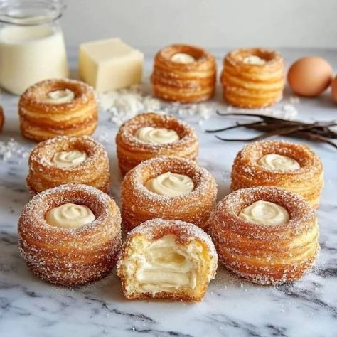 Aiza Cantos Alido Cronuts Recipe, Cronut Recipe, Chocolate Caramel Cake, Chocolate Chip Pecan Cookies, Bakery Shop Design, Creamy Pasta Dishes, Chilled Desserts, Caramel Bits, Cronut