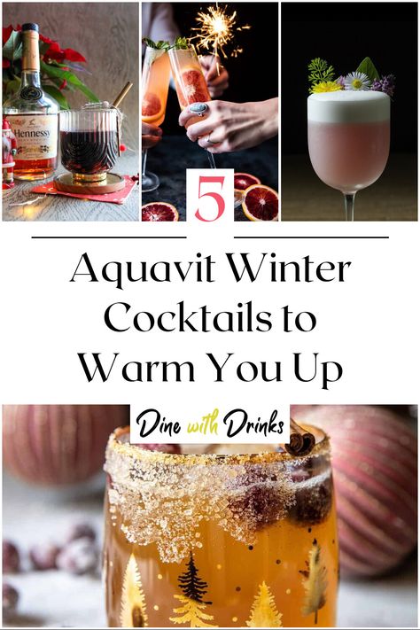 Collage of 4 aquavit winter cocktails. Jameson Cocktails Easy, Jameson Drinks Recipes, Jameson Drinks, Aquavit Cocktails, Jameson Cocktails, Amaro Cocktails, Winter Cocktail Recipes, Cold Weather Drinks, Easy Mixed Drinks