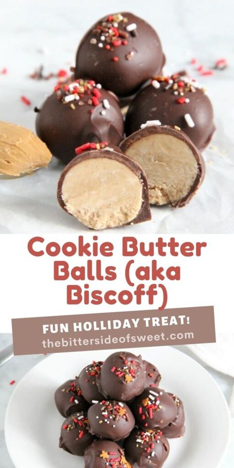 Cookie Butter Balls - The Bitter Side of Sweet Cookie Butter Board, Desserts With Cookie Butter, Cookie Butter Balls, Cookie Butter Truffles, Butterball Cookies, Chocolate Shapes, Biscoff Cookie Butter, Butter Balls, Truffle Butter