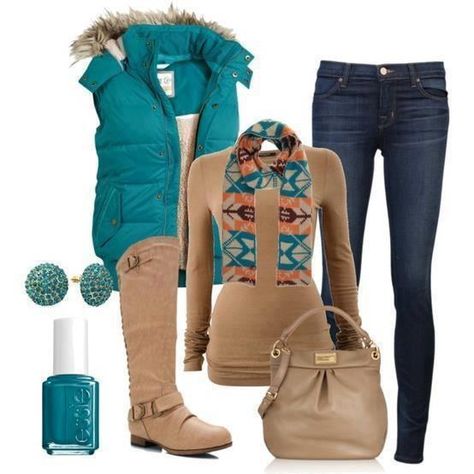 Vest Outfit, Mode Casual, Winter Mode, Complete Outfits, Fall Winter Outfits, Winter Wear, Autumn Winter Fashion, Jeans And Boots, Stylish Outfits