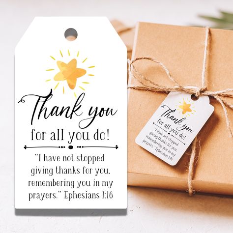 "Thank you gift tags for your wonderful volunteers. Tie your favorite homemade baked goods or a beautifully scented hand lotion.  6 tags per 8.5 x 11 paper. Print on Card Stock or Vellum.  No physical product will be mailed, this is a digital product. Thank you gift tags for your wonderful Teachers or volunteers. Tie your favorite homemade baked goods or a beautifully scented hand lotion.  6 tags per 8.5 x 11 paper. Print on Card Stock or Vellum.  No physical product will be mailed, this is a di Volunteer Gifts Appreciation, Ministry Appreciation Gifts, Church Volunteer Appreciation Gifts, Gift Tags For Teachers, Thank You Volunteers, Homemade Baked Goods, Ministry Gifts, Volunteer Appreciation Gifts, Gift Tag Design