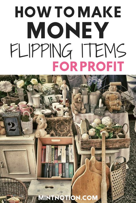 Flea market flipping: How to make money flipping items for profit. Learn how you find hidden treasures at flea markets, thrift stores, and yard sales. Then you can sell them on online platforms like ebay, Craigslist, or Facebook Marketplace. This can be a great way to make extra money one the side or turn into a full-time business. Click through to learn more. #sidehustle #makemoneyonline Flea Market Business, Flea Market Booth, 52 Week Savings Challenge, 52 Week Savings, Thrift Store Diy, Thrifted Home Decor, Thrift Store Shopping, Flea Market Flip, Thrift Store Crafts