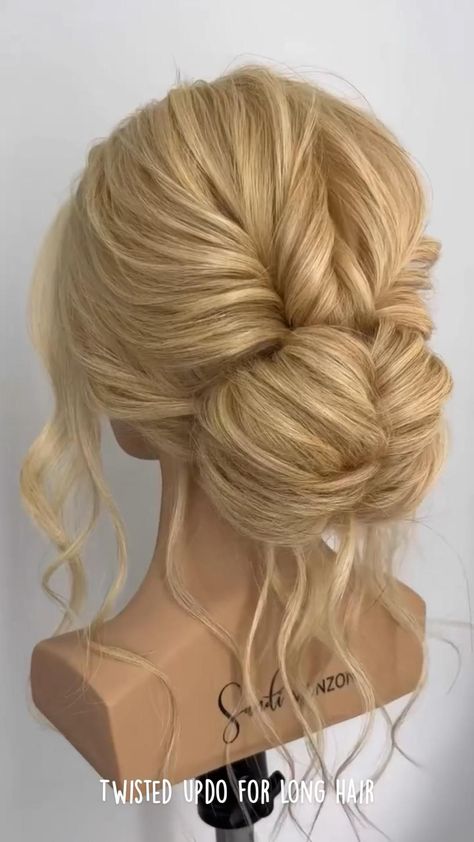 Updo For Long Hair, Intricate Hairstyles, Twisted Updo, Hair Bun Tutorial, Stunning Hairstyles, Hair Upstyles, Easy Hair Updos, Long Hair Updo, Hairstyle Tutorial