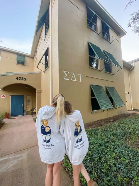 Sorority Merch Sets, Sorority Matching Sweat Set, Trendy Sorority Apparel, Tri Delta Apparel, Axo Merch, Sorority Merch Ideas, Delta Gamma Merch, Sorority Merch Sweatshirts & Hoodies, Sorority Crew Neck T-shirt