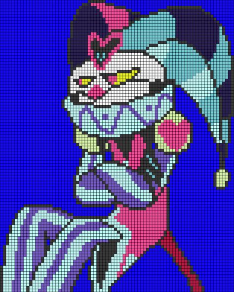 Alpha pattern #161345 | BraceletBook Crochet Helluva Boss, Helluva Boss Perler Bead Patterns, Helluva Boss Cross Stitch, Hazbin Hotel Alpha Pattern, Hazbin Hotel Crochet Pattern, Helluva Boss Pixel Art Grid, Hazbin Hotel Pixel Art Grid, Hazbin Hotel Cross Stitch, Helluva Boss Crochet