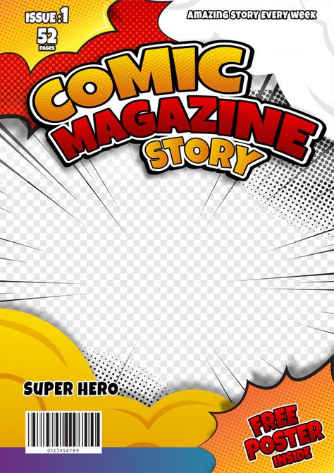 Design Magazine Cover, Magazine Cover Layout, Comic Book Page, Book Gif, Comic Template, Magazine Cover Page, Magazine Cover Template, Comic Book Template, Cover Page Template