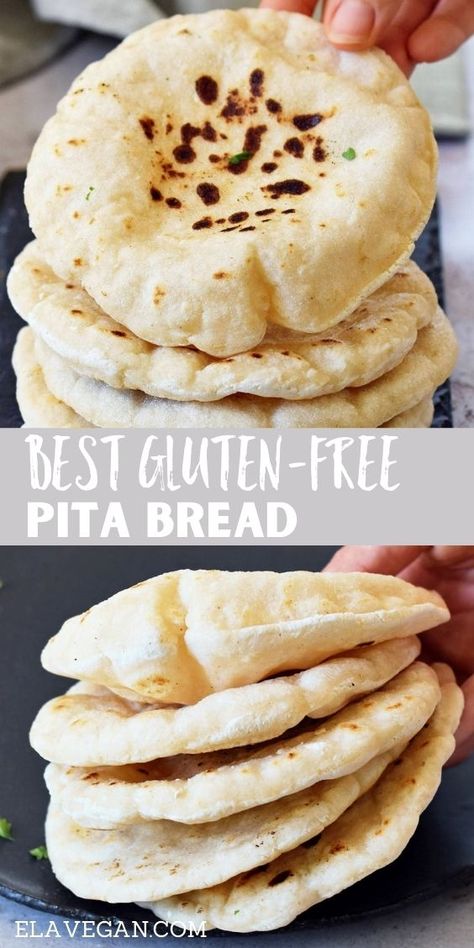 Gluten Free Pita Bread, Easy Flatbread Recipes, Gluten Free Pita, Glutenfri Baking, Easy Flatbread, Pain Sans Gluten, Flatbread Recipe, Gluten Free Recipes Bread, Bread Easy