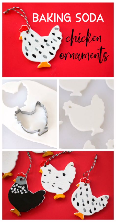 Easy Crafts For Second Graders, Chicken 4h Projects, Fast Diy Christmas Gifts, Easy Cricut Christmas Ornaments, Scented Christmas Ornaments Diy, Cute Ornaments To Make, Diy Unique Ornaments, Chicken Decorations Diy, Christmas Chicken Decoration