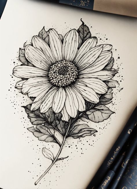 Ink Floral Drawing, Leaves Pen Drawing, Pin And Ink Art Drawings, Ink And Pen Drawing, Ink Pen Sketch, Pen Work Drawings, Botany Sketches, Pen Doodles Aesthetic, Easy Pencil Drawings For Beginners