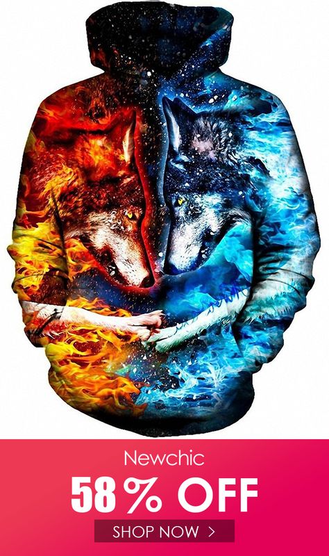 I found this amazing Casual 3D Wolf Print Hoodies for Women with AU$35.99,and 14 days return or refund guarantee protect to us. --Newchic Cool Wolf, Wolf 3d, Wolf Hoodie, Cut Sweatshirts, Print 3d, Funny Hoodies, Personalized Hoodies, Custom Hoodies, Fire And Ice