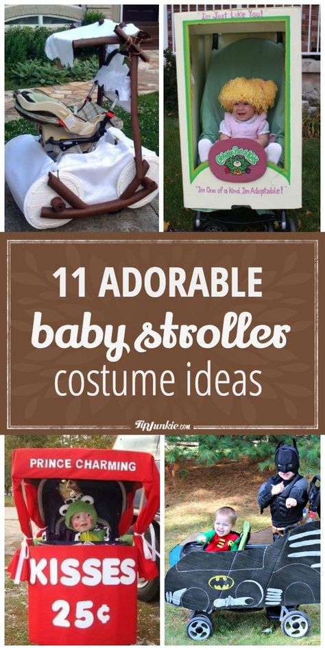 11 Adorable Baby Stroller Costume Ideas-jpg Stroller Car Costume, Costume Stroller Ideas, Infant Stroller Halloween Costumes, Family Costumes With Stroller, Pumpkin Patch Stroller Costume, Halloween Costume Wagon Ideas, Stroller Decorations For Halloween, Costumes With Strollers, Halloween Costumes With Wonderfold Wagon