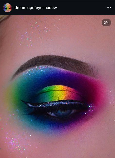 Bisexual Makeup, Colorful Eyeshadow Looks, Colorful Makeup Looks, Slay Makeup, Rainbow Makeup, Vibrant Eyes, Colorful Eye Makeup, Eyeshadow Tutorial, Colorful Eyeshadow