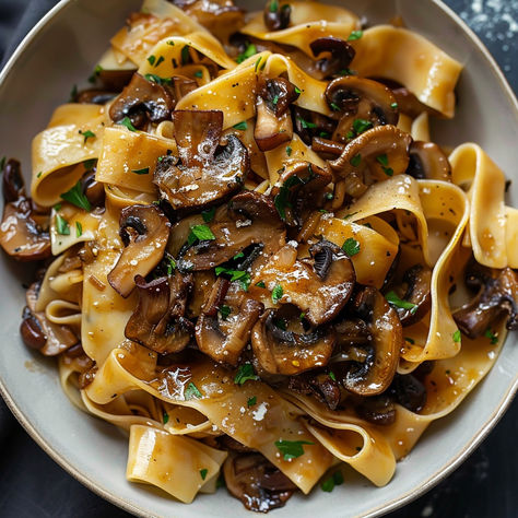 Caramelized Wild Mushroom Pappardelle Pasta - Easy DIY Recipes Caramelized Wild Mushroom Pappardelle Pasta, Mushroom Pappardelle Pasta, Mushroom Tagliatelle Recipe, Mushroom And Onion Pasta, Italian Mushroom Recipes, Italian Mushroom Pasta, Mushroom Ragu Pasta, Chantrell Mushrooms Recipes Pasta, Mushroom Onion Pasta