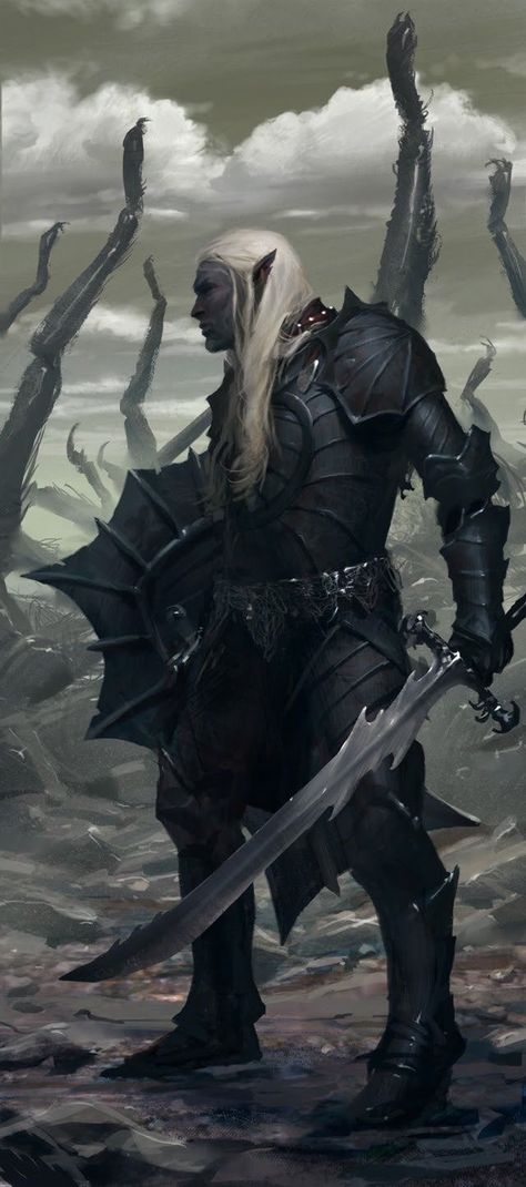 Mroczny Elf, Elf Warrior, Creature Fantasy, Heroic Fantasy, Male Character, Fantasy Races, Dark Elf, High Fantasy, Fantasy Warrior