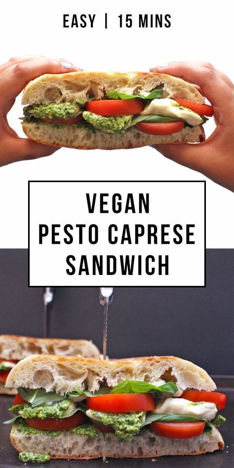 Vegan Breakfast Sandwich, Cashew Mozzarella, Mark Sisson, Ciabatta Roll, Mozzarella Sandwich, Pesto Sandwich, Caprese Sandwich, Breakfast Sandwich Recipes, Tapioca Starch