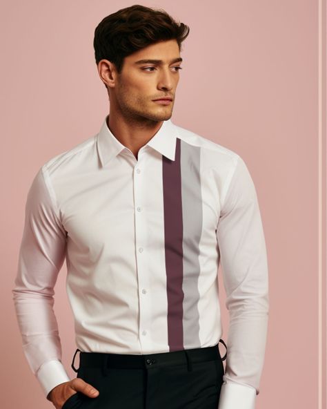 Designer White Dress Shirt For Semi-formal Occasions, Elegant White Semi-formal Dress Shirt, White Semi-formal Shirt With Buttons, Formal Shirt Design, Luxury White Semi-formal Dress Shirt, White Semi-formal Shirt With Button Closure, Trendy Outfits Indian, Color Block Shirts, Outfits Indian