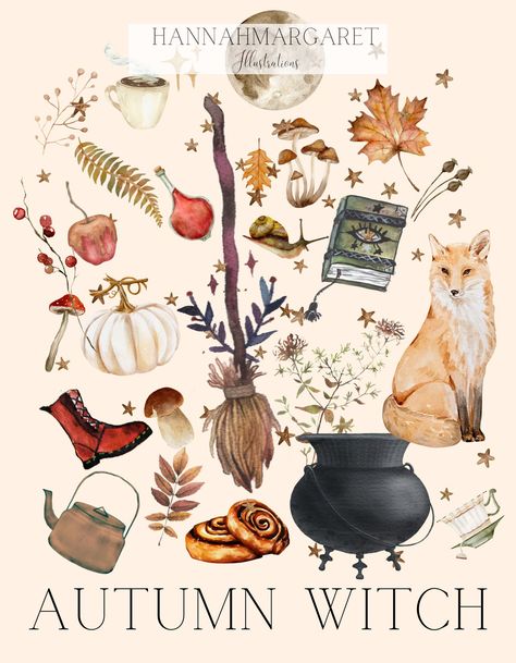 Autumn witchy things! | #Kawaii #Witchy_Autumn_Aesthetic #Wiccan_Autumn #Autumn_Equinox_Art Good Witch Stephanie Style, Fall Witchy Aesthetic, Witchy Autumn Aesthetic, Autumn Equinox Art, Hedge Witch Aesthetic, Cozy Witch Aesthetic, Autumn Witch Aesthetic, Autumn Mood Board, Witchy Autumn