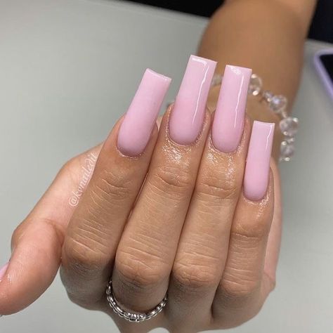 Pink Under Nails, Medium Acrylic Nails Pink, Simple Medium Nails, Medium Nails Acrylic Square, Simple Medium Acrylic Nails, Medium Square Acrylic Nails Simple, Track Nails, Tapered Square Nails, Baddie Nails