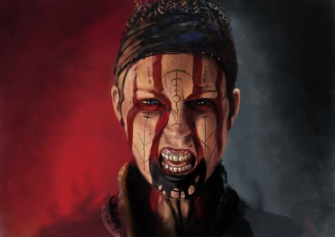 ArtStation - Senua, Iskander Adilov Senua Hellblade Art, Seidr Volva Tattoo, Senua Hellblade, Saga Frontier Art, Hellblade Senua's Sacrifice Valravn, Senua's Saga: Hellblade 2, Viking Makeup, Senuas Sacrifice, Raven Costume