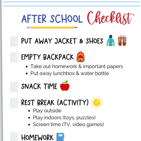 Afterschool Routine Elementary, 1st Grade After School Routine, After School Routine For Kindergarten, Kindergarten After School Routine, Afterschool Routine Kids, Jarrett Daniel, After School Routine For Kids, After School Rules, Afterschool Routine