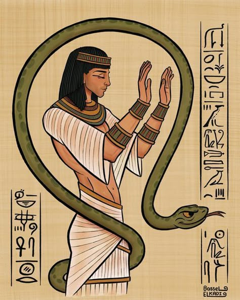 Egyptian Illustration, Ancient Mirror, Ancient Egypt Books, Egyptian Book Of The Dead, Egyptian Goddess Art, Egyptian Theme, Ancient Egypt Gods, Ancient Egyptian Goddess, The Eye Of Horus