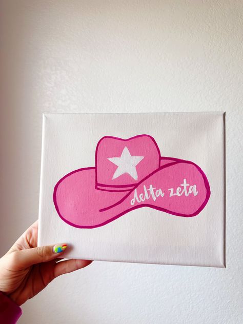 Delta Zeta Painting Canvases, Delta Gamma Paintings Canvases, Pink Sorority Canvas, Kappa Delta Canvas Painting, Aoii Canvas, Big Little Canvas, Big Little Basket, Delta Zeta, Big Little