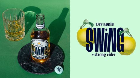 Swing cider on Behance Alcohol Branding, Photography Objects, Rider Strong, Best Graphic Design, Branding Illustration, Dried Apples, Photography Product, Beer Packaging, Graphic Design Photography