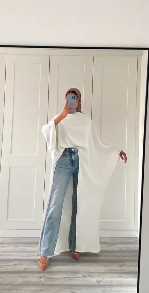 Ramadan Casual Outfits, Arabic Inspired Outfit, Qatar Outfit, Arab Fashion Modern, Morrocan Dresses, Summer Hijabi Outfits, Abaya Outfits, Hijab Outfit Summer, Materials Gown Style