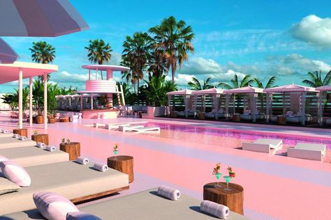 Ibiza's Newest Hotels Promise Pershing Yachts And Pink Swimming Pools Ibiza Art, Pool Tropical, Pink Pool, Pink Hotel, Mayfair Hotel, Murs Roses, Miami Art Deco, Art Hotel, Dream Pools