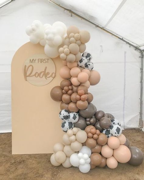 1st Rodeo Birthday Decorations, Number 1 Birthday Decoration, 1st Rodeo Balloon Arch, First Rodeo Themed First Birthday, Neutral Rodeo Birthday, First Rodeo Birthday Balloons, First Rodeo Birthday Party Decorations, My First Rodeo Balloon Garland, My First Rodeo Birthday Backdrop