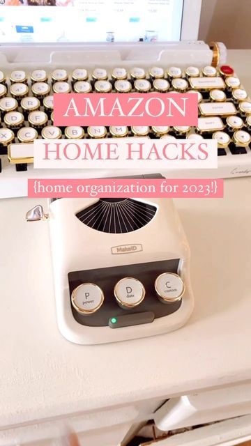 Label Maker Ideas Organizing, Best Label Maker, Code Stickers, Home Decor Storage, Portable Typewriter, Decor Storage, Sticker Maker, Label Maker, Amazon Gadgets