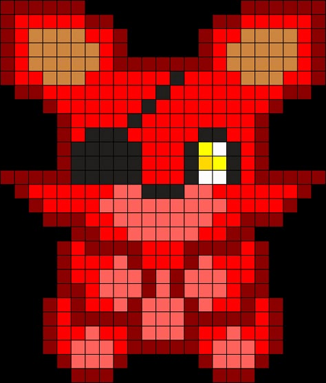 Grille Pixel Art, Pixel Art Animals, Foxy Plush, Pixel Art Minecraft, Image Pixel Art, Modele Pixel Art, Easy Perler Bead Patterns, Easy Pixel Art, Pixel Art Templates