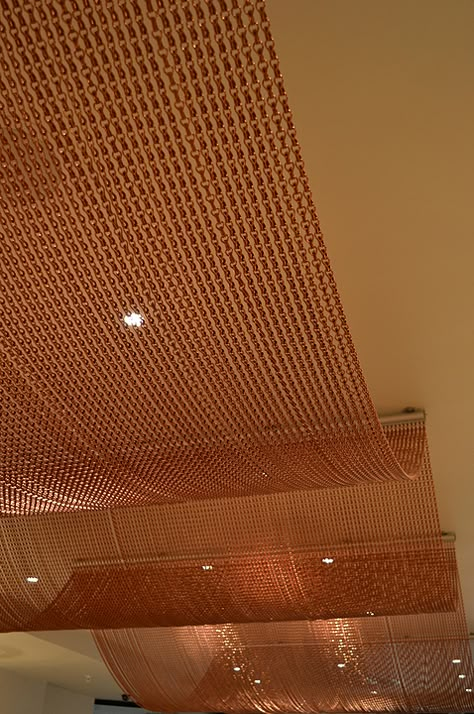 Workplace Interior, Ceiling Feature, Fabric Ceiling, Copper Ceiling, Bar Ceilings, Architecture Presentation Board, Ceiling Detail, Ceiling Treatments, Metal Fabric