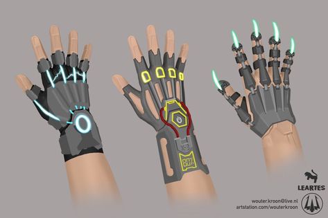 Fantasy Gloves, Gloves Drawing, Power Glove, Cyberpunk Design, Arc Reactor, Tech Gloves, Low Poly Games, Fantasy Props, Gloves Design