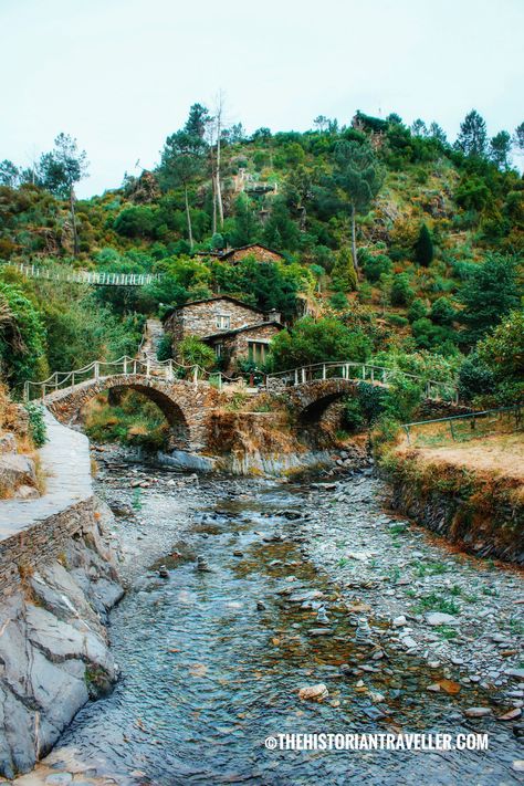 Visiting Foz d'Égua in Portugal. A Hobbit village – The Historian Traveller Village In The Woods, Hobbit Village, Pirate Vibes, River Village, Forest Village, Lakeside Village, The Historian, Portfolio Project, Dangerous Roads