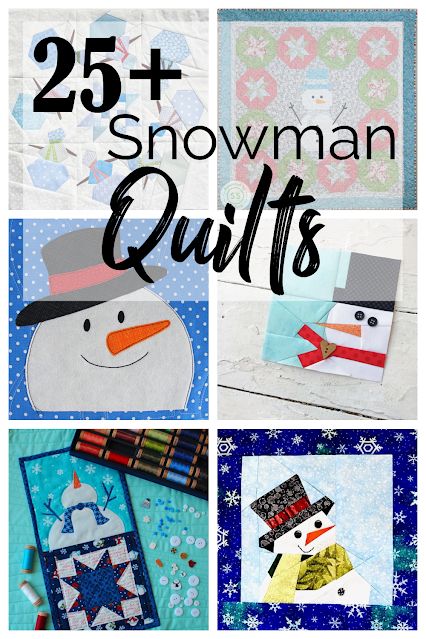 Make a snowman quilt this winter season! A collection of free and for purchase snowman quilt patterns Snowman Quilt Patterns, Snowman Quilts, Winter Quilts Patterns, Christmas Applique Patterns, Quilted Wall Hangings Patterns, Calendar Quilts, Small Quilt Projects, Snowflake Quilt, Snowman Crafts Diy