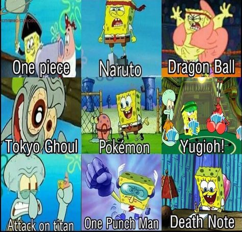 Spongebob Anime Art, Simpson Funny, Spongebob Anime, Simpsons Funny, Boruto X, Anime Jokes, Anime Meme, Superhero Art, Anime Stuff