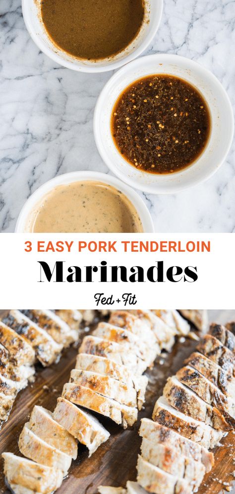 These 3 easy pork tenderloin recipes have something for everyone! From balsamic rosemary, to Asian-inspired sesame ginger, and crowd-pleasing maple dijon, these marinades come together quickly and will take your pork tenderloin to the next level! Pork Loin Marinade, Paleo Pork Tenderloin, Easy Pork Tenderloin Recipes, Tenderloin Marinade, Pork Tenderloin Marinade, Pork Tenderloin Oven, Delish Dinners, Easy Pork Tenderloin, Loin Recipes