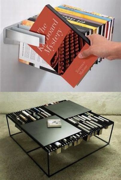 For the readers. Floating Books, Book Table, Genius Ideas, Storing Books, Cool Books, New Inventions, Book Holders, Rack Design, Book Storage